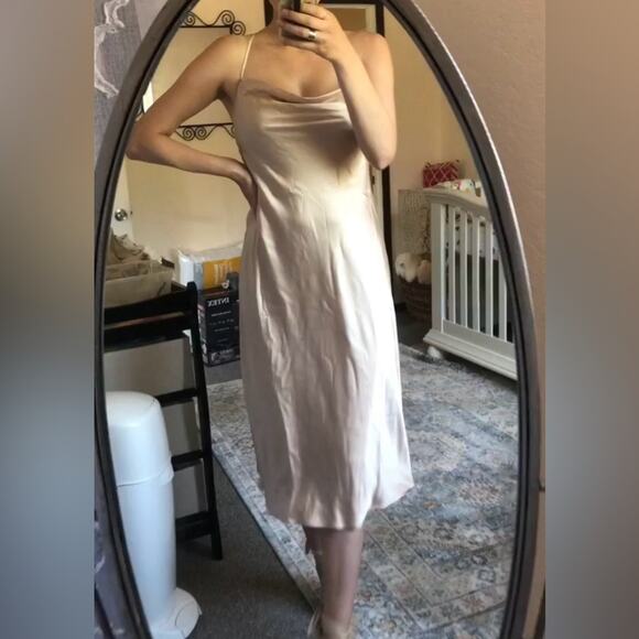 Show Me Your MuMu Dresses & Skirts - Show me Your Mumu SMYM Verona champagne luxe satin midi dress NEW medium